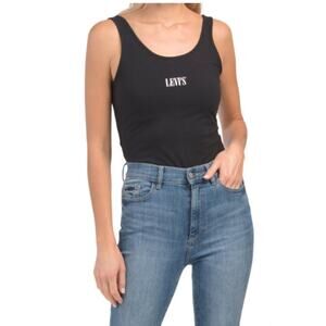 Levi’s black logo bodysuit sleeveless scoop neck
